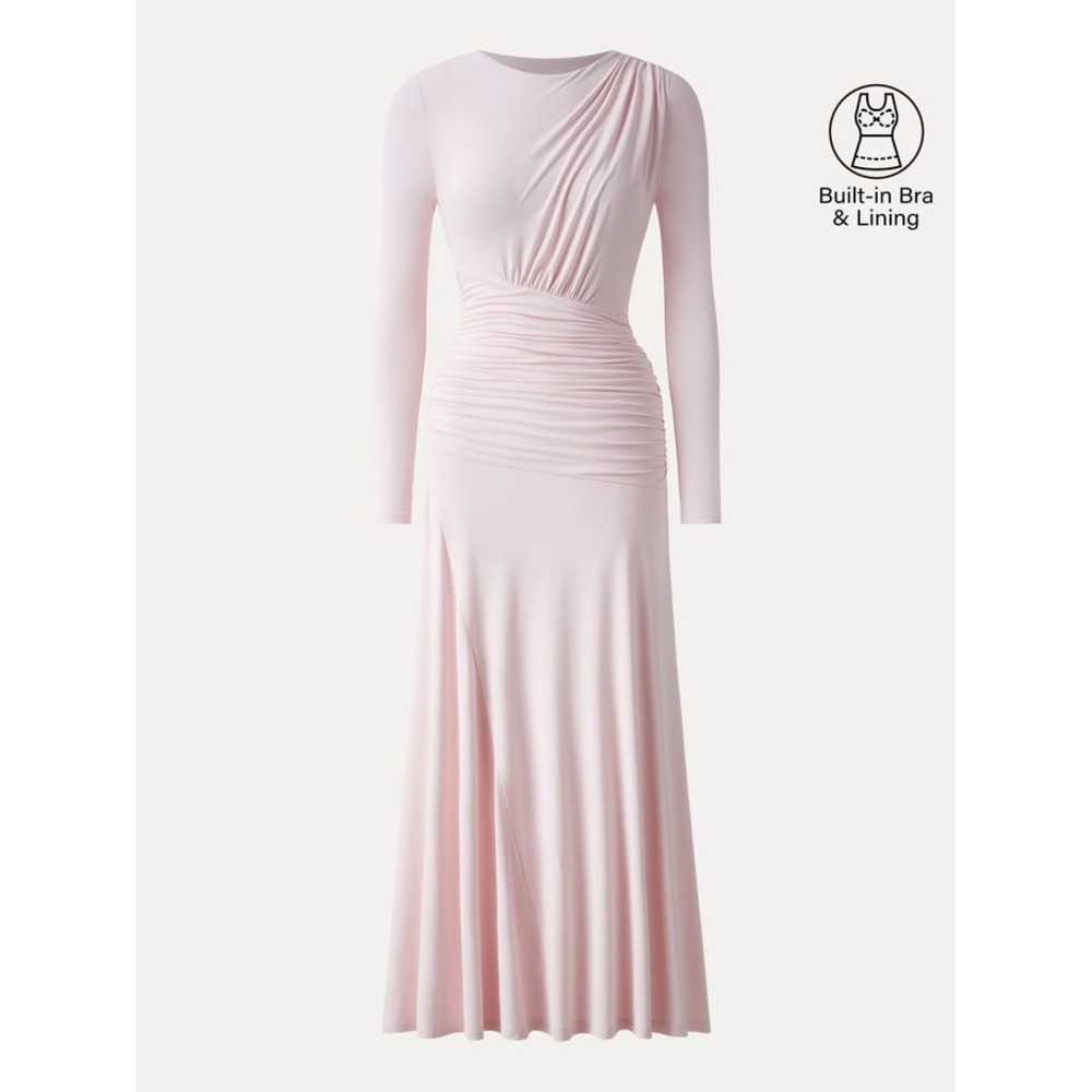 NWT OGL Eco-SkinKiss Boatneck Angled Ruched‎ Maxi Brami Dress - Size Large - Picture 5 of 12